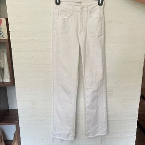 Good American White Straight Leg Jeans, Sz 24